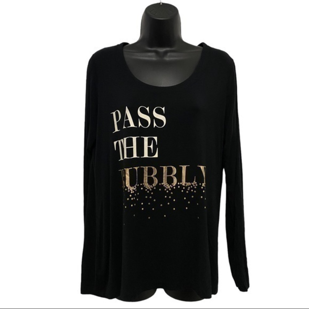 Soma Black Pass The Bubbly Long Sleeve Top Size Medium